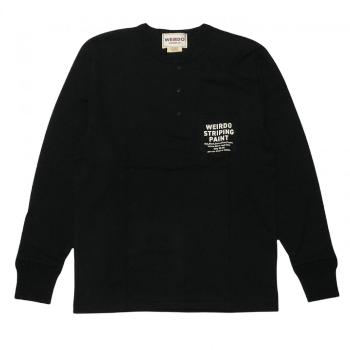 PAINT CAN – L/S HENRY T-SHIRTS / BLACKの商品画像１