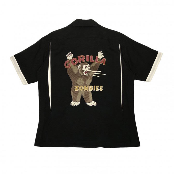 GORILLA ZOMBIES – S/S BOWLING SHIRTS / BLACKの商品画像2