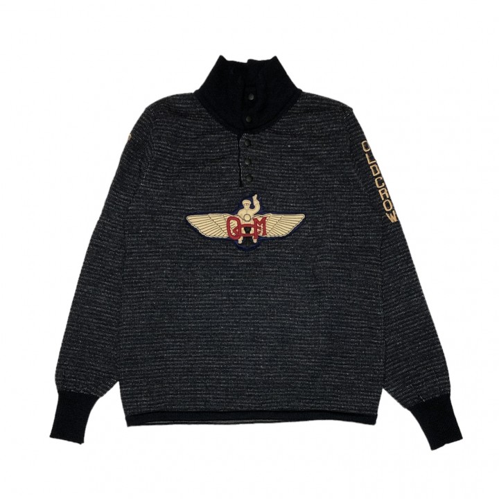 MOTORCYCLE WING – SNAP BUTTON SWEATER / NAVYの商品画像１