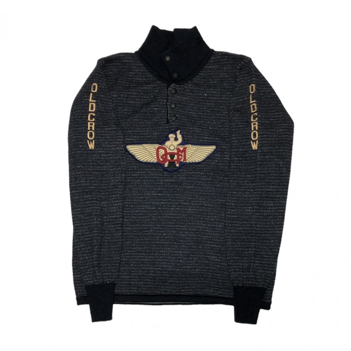 MOTORCYCLE WING – SNAP BUTTON SWEATER / NAVYの商品画像3